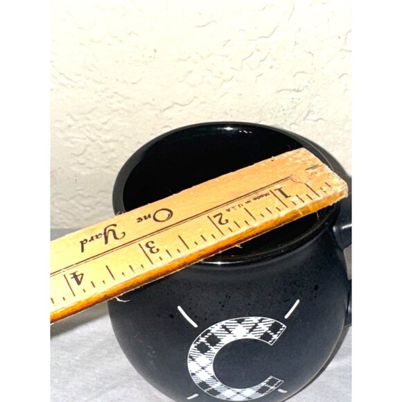 Personalized "C" Monogram Black & Terracotta Stoneware Mug - Picture 5 of 5